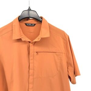 Arc'teryx Skyline Shirt Mens XL Pre-Owned Orange Hiking Fishing Front Zip Pocket